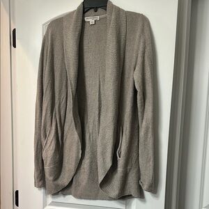 Cozy Taupe Open-Front Cardigan Sweater